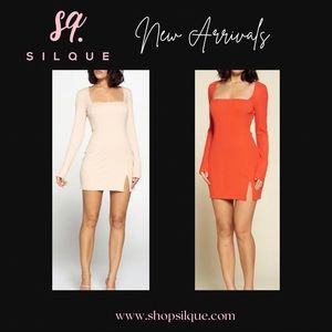 Orange classy mini dress